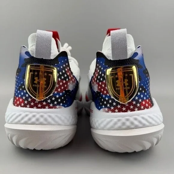 Under Armour Harper 9 Turf Baseball Shoes Mens Size 11.5 Red White Blue USA NEW - Picture 4 of 6